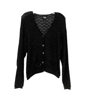 Hilary Smith Hand-loomed Black Cardigan L